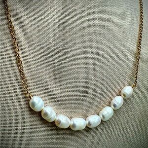 Natural White Freshwater Rice Pearl Necklace